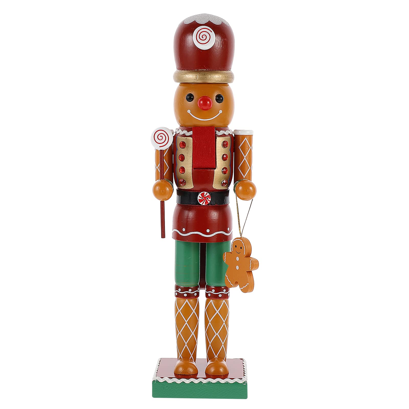 LUOZZY Wooden Christmas Nutcracker Decorations - Handcrafted Gingerbread Man Tabletop Decor for Holiday Parties, Home & Office Festive Decorations | Perfect for Christmas Tree, Mantel & Gift Exchange