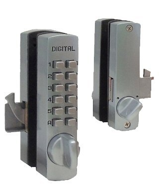 Oil Rubbed Bronze Mechanical Keyless Surface Mount Hook Bolt Sliding Door Lock - Secure Patio, Closet & Bathroom Doors