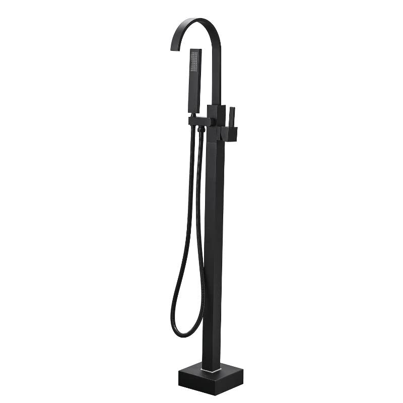 Freestanding Bathtub Faucet Floor Mounted Tub Filler - Modern Matte Black Bathroom Fixture for Luxury Spa & Master Bathroom Renovation