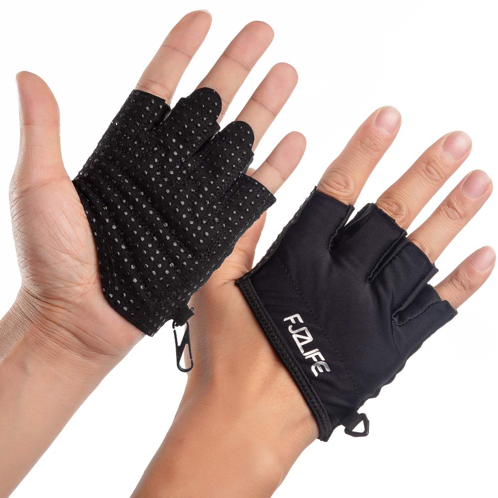 FJZLIFE Workout Gloves for Men & Women - Cross Training, Weightlifting, Biking, Bodybuilding, Yoga - Anti-Slip Silicone Grip Palm - Prevent Hand Blisters & Calluses - Perfect for Gym, Home Workouts & Outdoor Fitness Activities