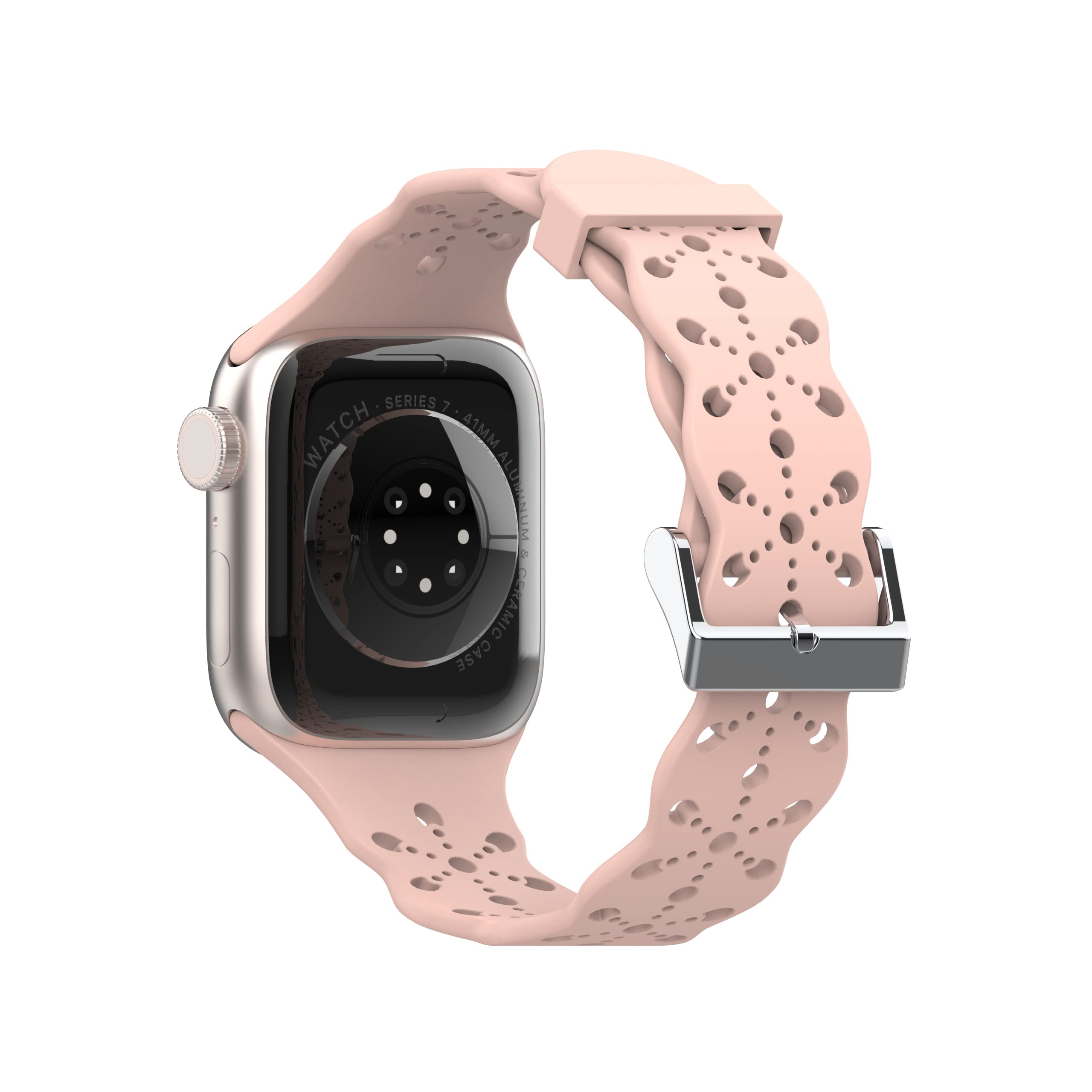 Premium Silicone Sport Watch Bands Compatible with Apple Watch 38mm 40mm 41mm 42mm 44mm 45mm - Replacement Strap for Series 7/6/5/4/3/2/1/SE - Durable & Comfortable Bracelet for Women & Men - Perfect for Workouts, Running & Everyday Wear