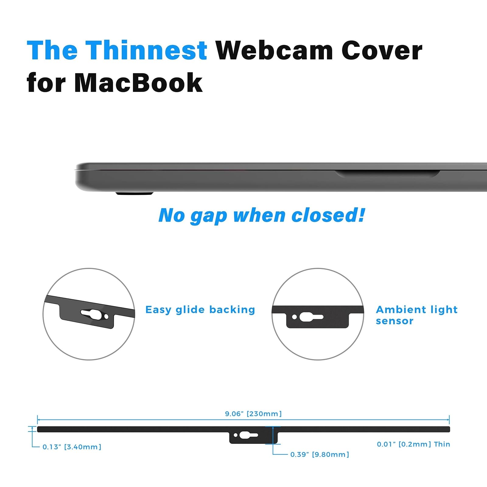 Privacy Webcam Cover for MacBook Pro & Air (2021-2022 Models) - Sliding Camera Cover Compatible with Notch Display Laptops - Perfect for Video Calls, Online Meetings & Security Protection