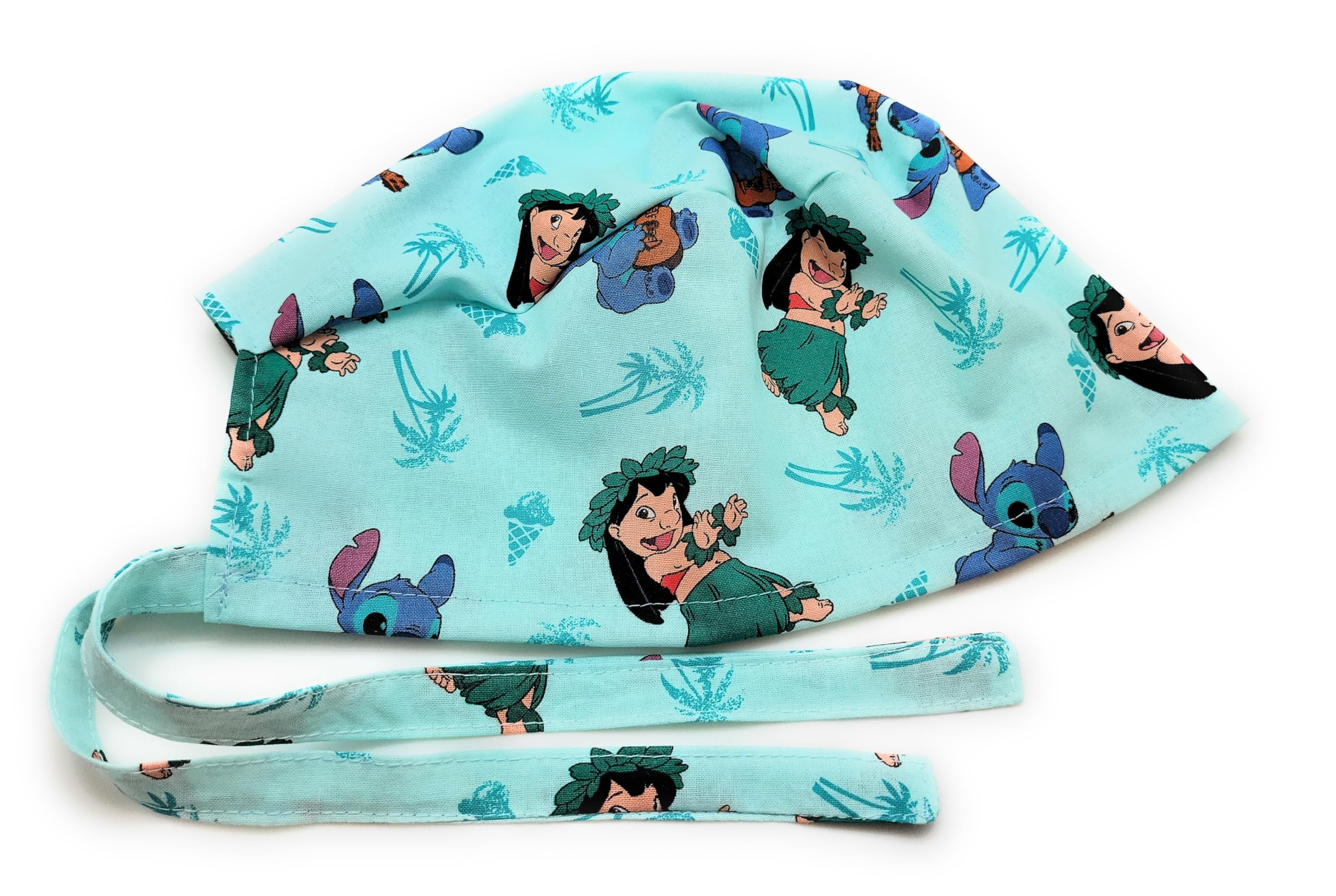 Fun Cartoon Dog & Sci-Fi Movie Print Cotton Scrub Cap for Girls - Multi-Color Do-Rag Headwear for Nurses, Doctors & Medical Professionals