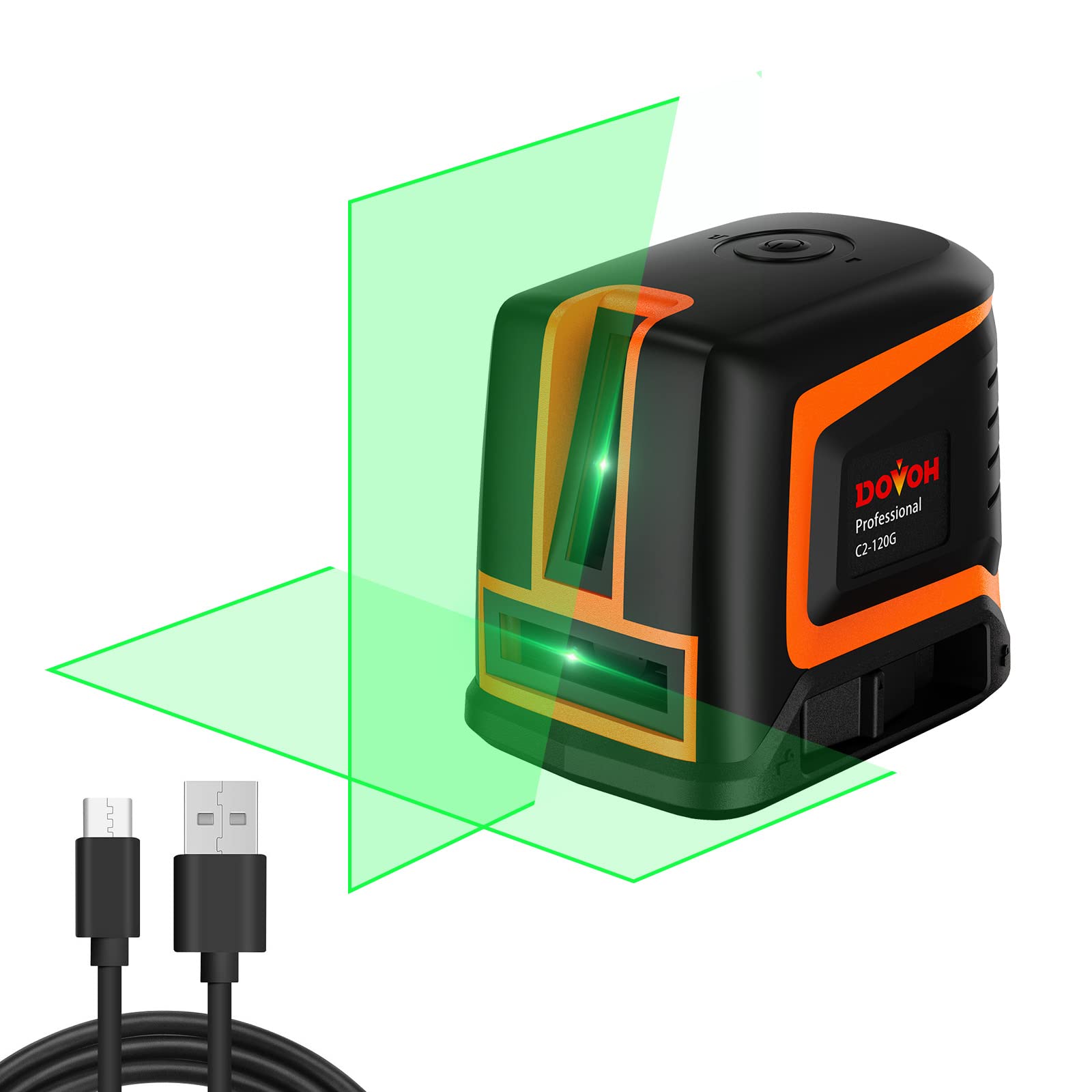 **Self-Leveling Rechargeable Green Laser Level - High Accuracy Cross Line Laser for Tiling & Construction (66ft Range, 150° Angle) - Perfect for DIY Projects, Wall Mounting, and Floor Alignment**