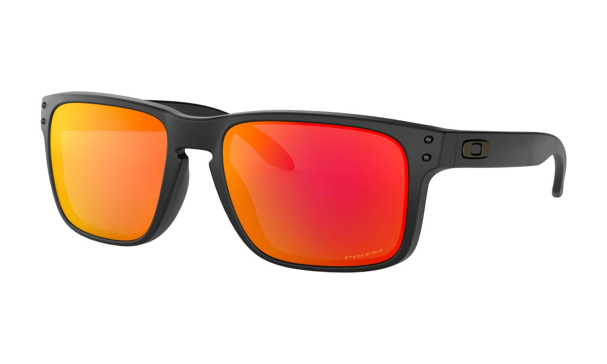 Oakley Holbrook Matte Black Sunglasses with Prizm Ruby Lens - Polarized Sports & Driving Shades + Free Sticker | UV Protection for Outdoor Activities, Running, Cycling & Beach