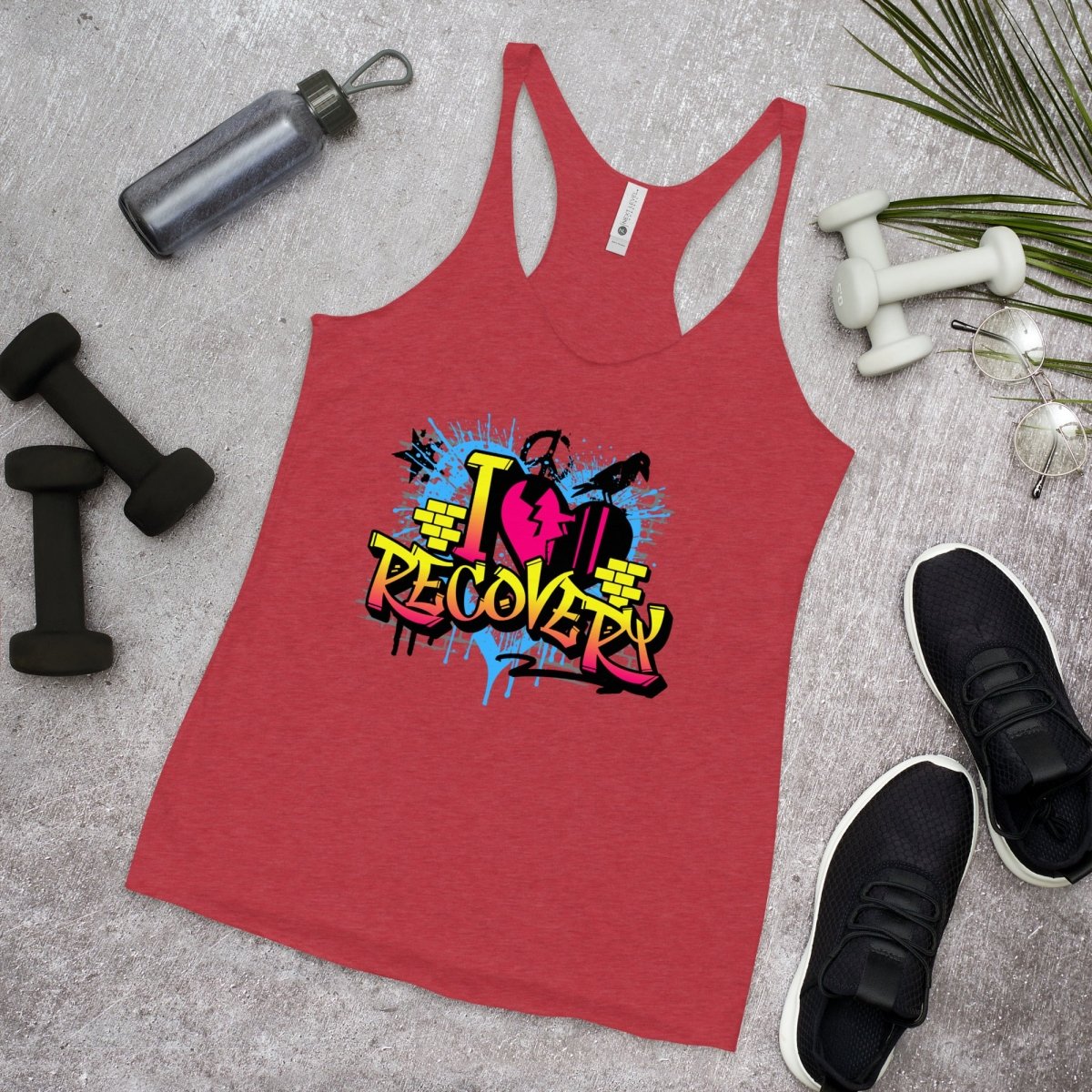 Recovery in Motion Graffiti Tank Top - Breathable Workout Shirt for Men & Women - Perfect for Gym, Running, Yoga and Streetwear Fashion