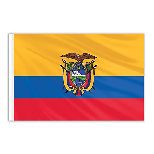 Premium 2'x3' Ecuador Indoor Nylon Flag with Official Seal & Gold Fringe - Durable Decoration for Embassies, Classrooms & Cultural Events