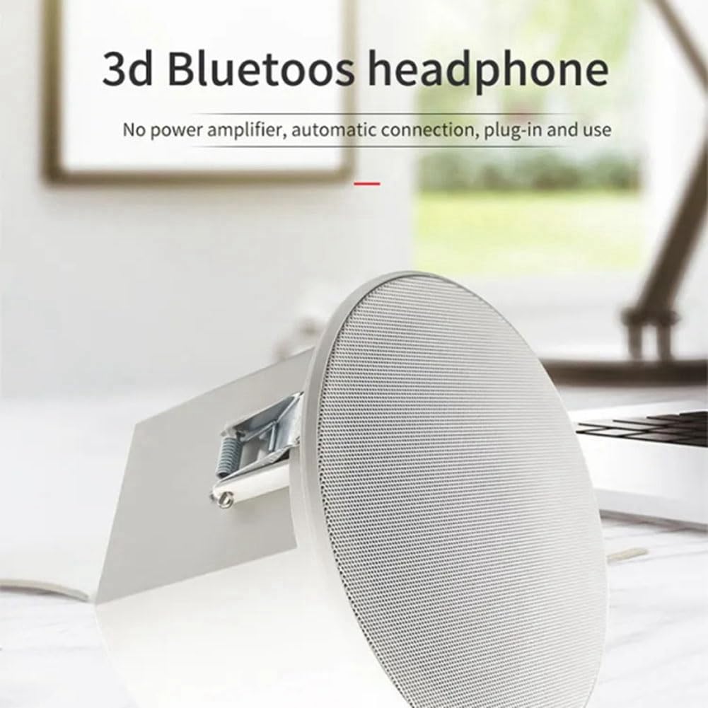 Desikixudy Built-in Amplifier Full Range Bluetooth Ceiling Speaker for Home Theater & Background Music - Easy Installation & Use - Perfect for Living Rooms, Kitchens, and Commercial Spaces