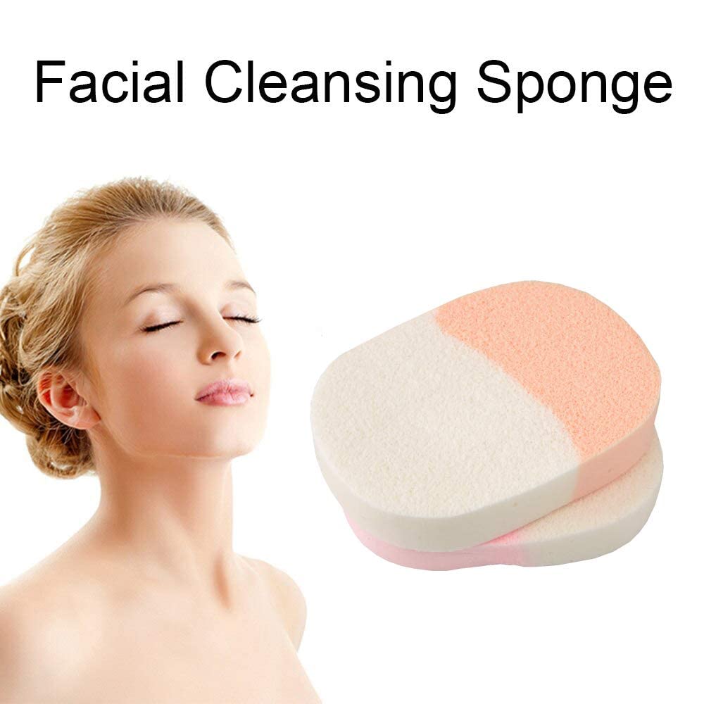 CONNECTWIDE Facial Cleansing Sponge - 2 Pack Makeup Remover Pads, Soft Cosmetic Puff & Foam Producer for Gentle Skin Cleansing - Perfect for Daily Face Wash & Makeup Removal Routine