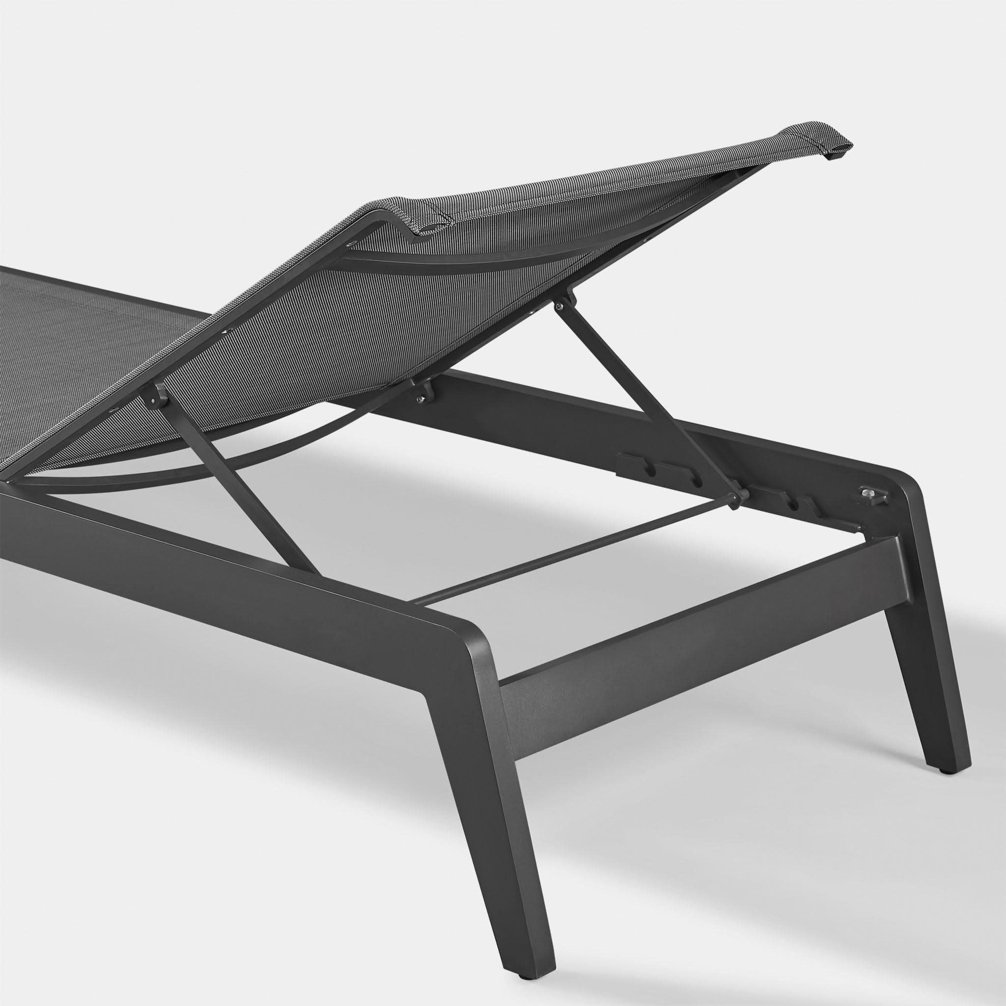Pacific Aluminum Angled Sun Lounge Chair - Adjustable Reclining Outdoor Patio Furniture for Poolside, Beach & Backyard Relaxation