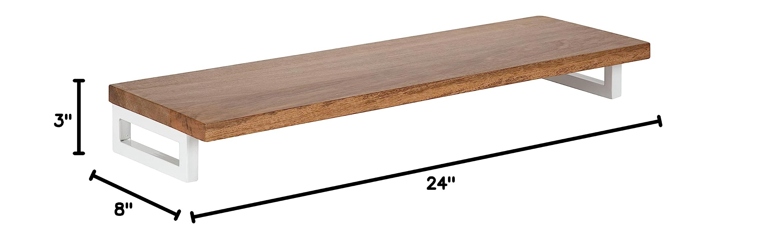 Kate and Laurel Lankford 24 Inch Modern Wood Wall Shelf - Natural Wood & White Floating Shelf for Home Decor, Storage & Display - Perfect for Living Room, Bedroom & Office Organization