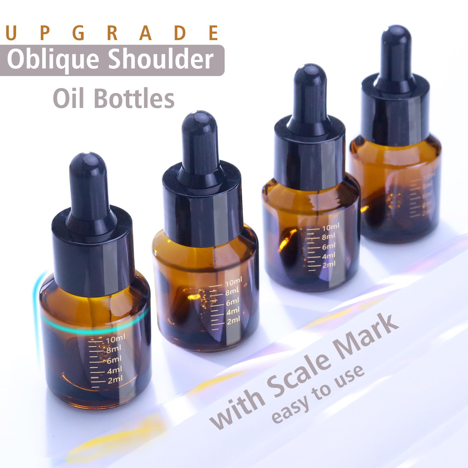 15ml Amber Glass Dropper Bottles with Measurement - 1/2 oz Essential Oil Jars with Glass Eye Dropper for Aromatherapy, Tinctures, DIY Skincare & Herbal Extracts - Perfect for Home, Travel & Gift Packaging