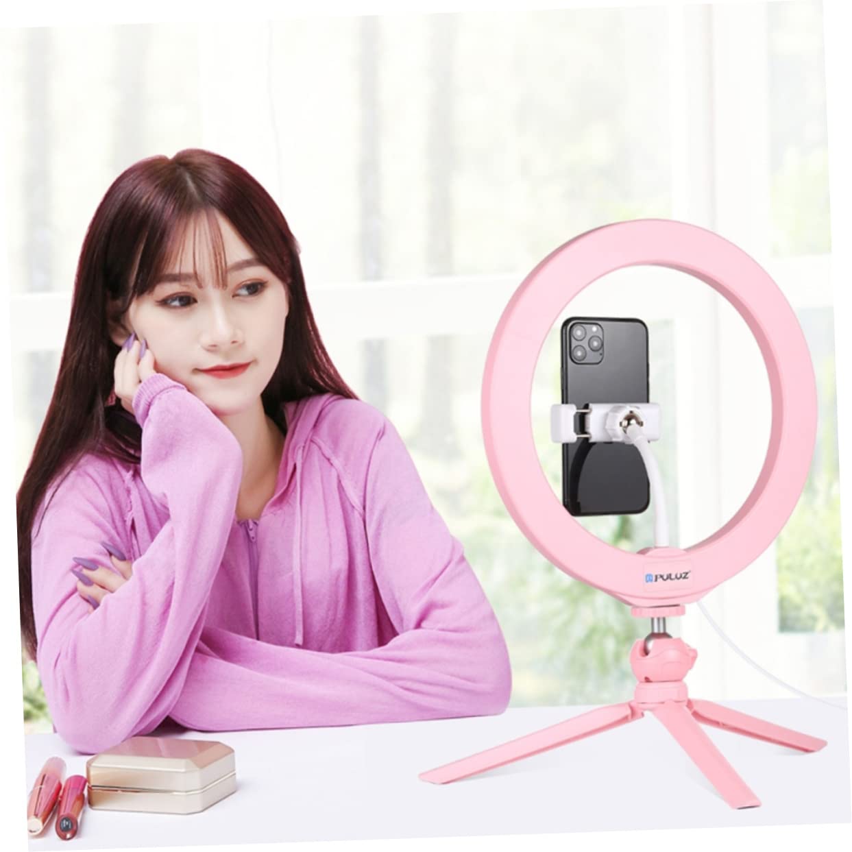 Hemobllo 2-Pack Dimmable Ring Light with Tripod Stand - for Photography, Makeup & Phone Videos