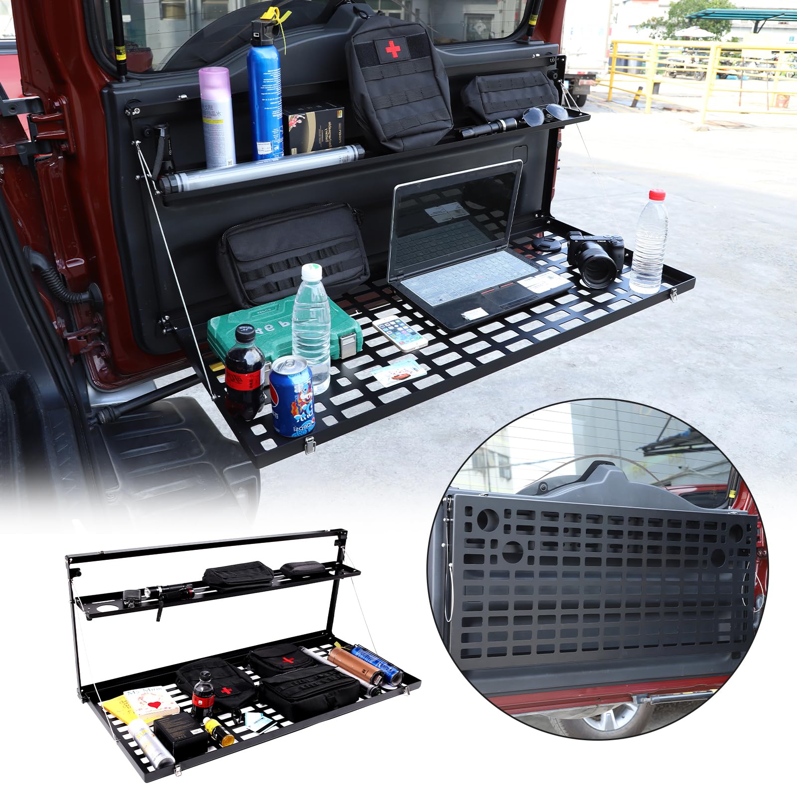 Toyota FJ Cruiser 2007-2021 Center Console Organizer - Side Outlet Storage Bag & Trunk Storage Box for Car Accessories - Perfect for Road Trips, Camping Gear, and Off-Road Adventures