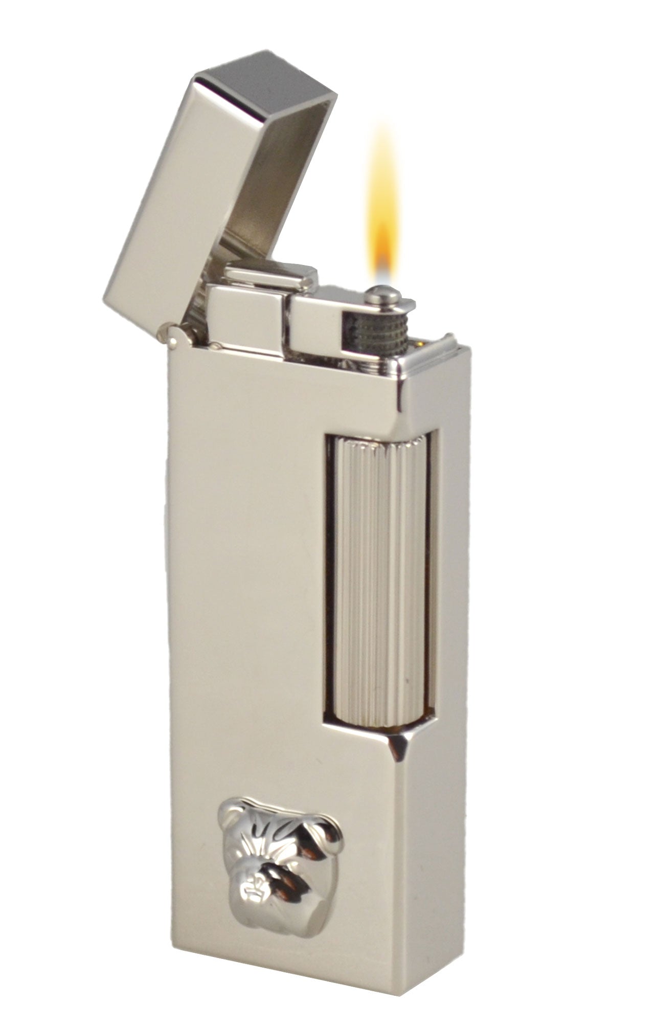 Dunhill Rollagas Bulldog Facet Palladium Cigar Lighter - Premium Luxury Cigar Accessory for Smoking Enthusiasts | Perfect for Gifts, Collectors & Special Occasions