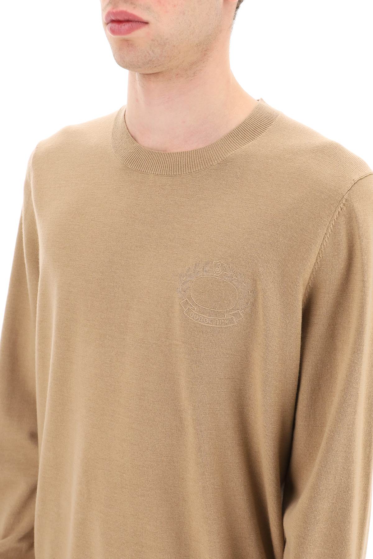 Burberry Crest Embroidered Sweater for Men & Women - Luxury Knitwear for Casual & Formal Wear | Perfect for Office, Dates & Holidays