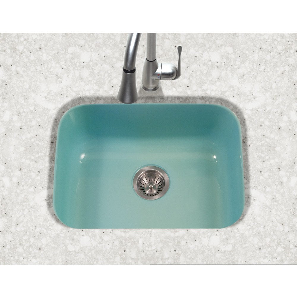 Houzer PCS 2500 Porcelain Enamel Steel Undermount Single Bowl Kitchen Sink - Durable & Stylish for Modern Kitchens, Perfect for Cooking & Dishwashing
