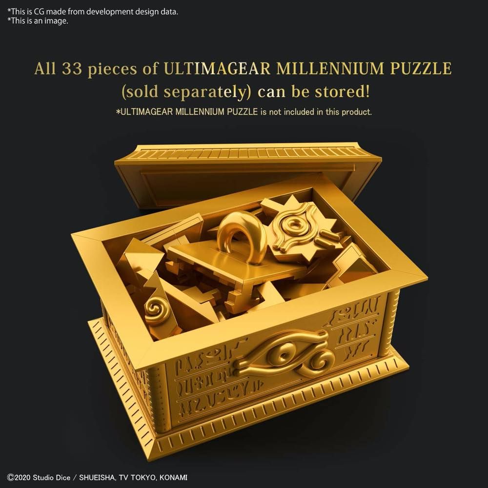 Bandai Ultimagear Yu-Gi-Oh! Gold Sarcophagus Millennium Puzzle Model Kit - Collectible Anime Action Figure for Display & Gifts