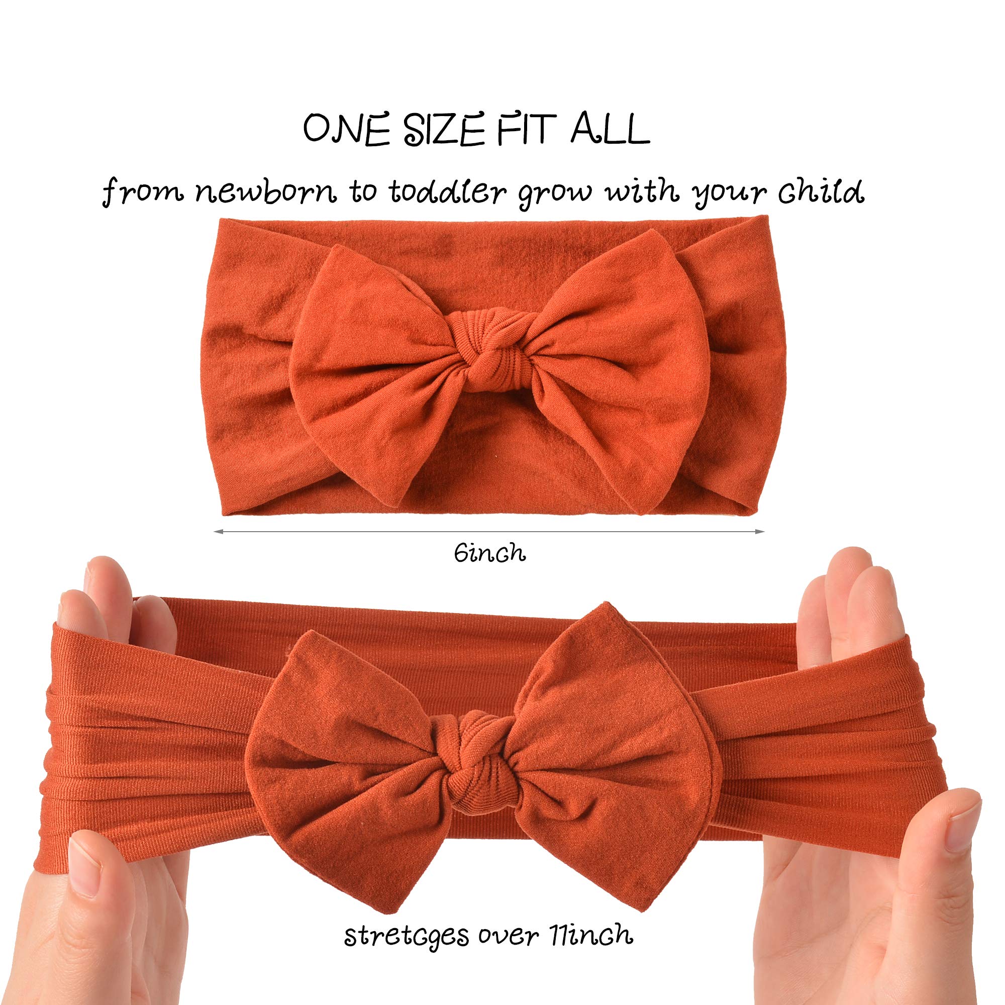 Prohouse 18PCS Soft Nylon Baby Headbands for Girls - Newborn Infant Toddler Hair Accessories Set (Bows & Elastics) - Perfect for Photoshoots, Birthday Parties & Daily Outfits