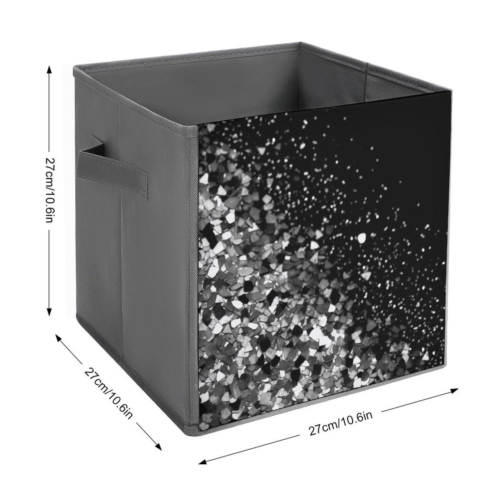 Black & White Glitter Storage Baskets - 2 Pack Decorative Storage Bins for Home Organization | Perfect for Bedroom, Bathroom & Closet Storage Solutions