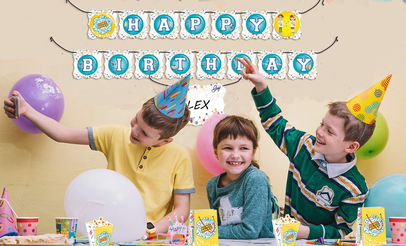 LARZN Premium Science Party Favor Bags - 12 Pack | Science Themed Treat & Gift Bags for School Celebrations, Birthday Parties & Classroom Decorations | Durable Goodie Bags for Kids Science Party Supplies