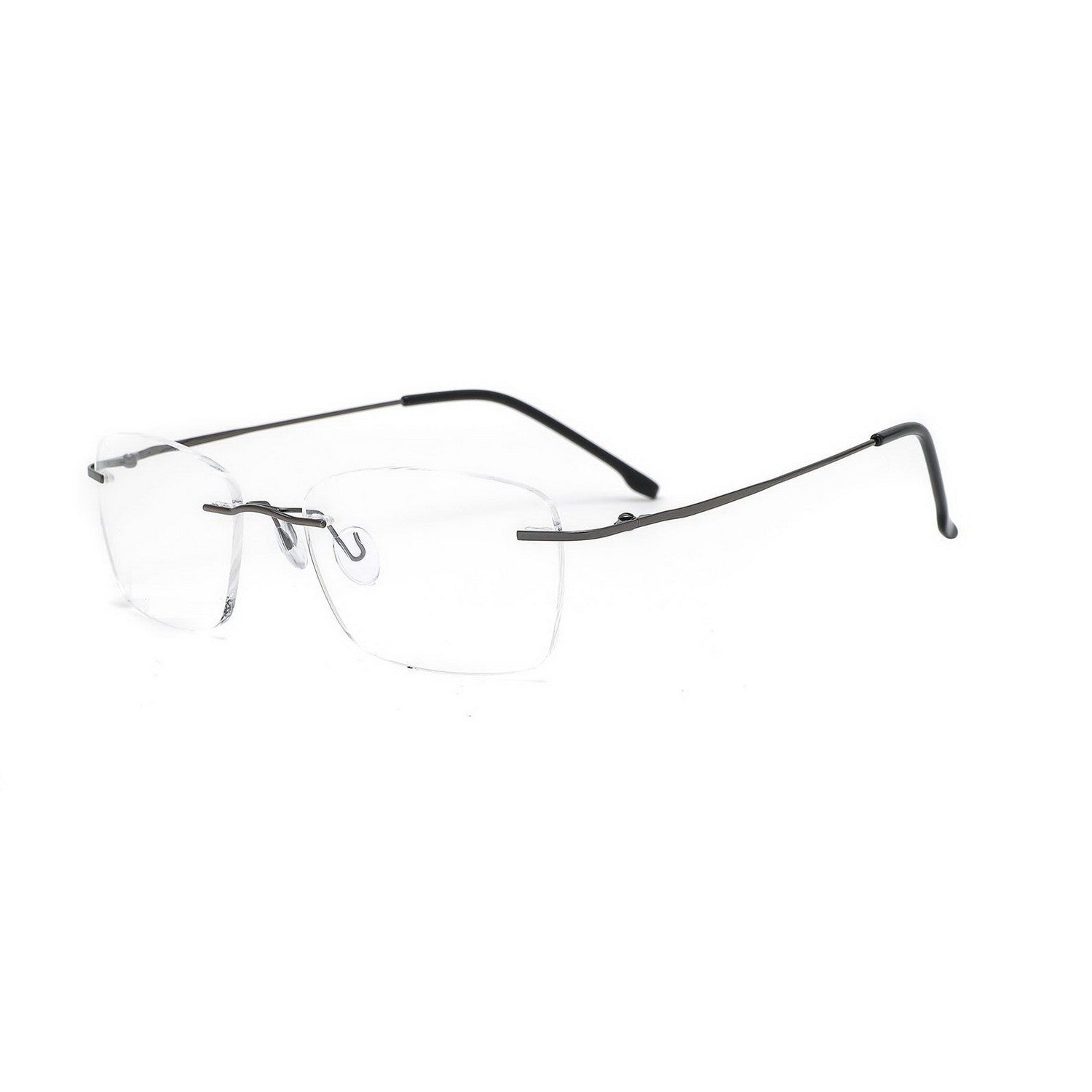 Stylish Rimless Glasses Frame - Wide Rectangle Unisex Eyewear for Men & Women | Perfect for Reading, Work & Fashion Accessories