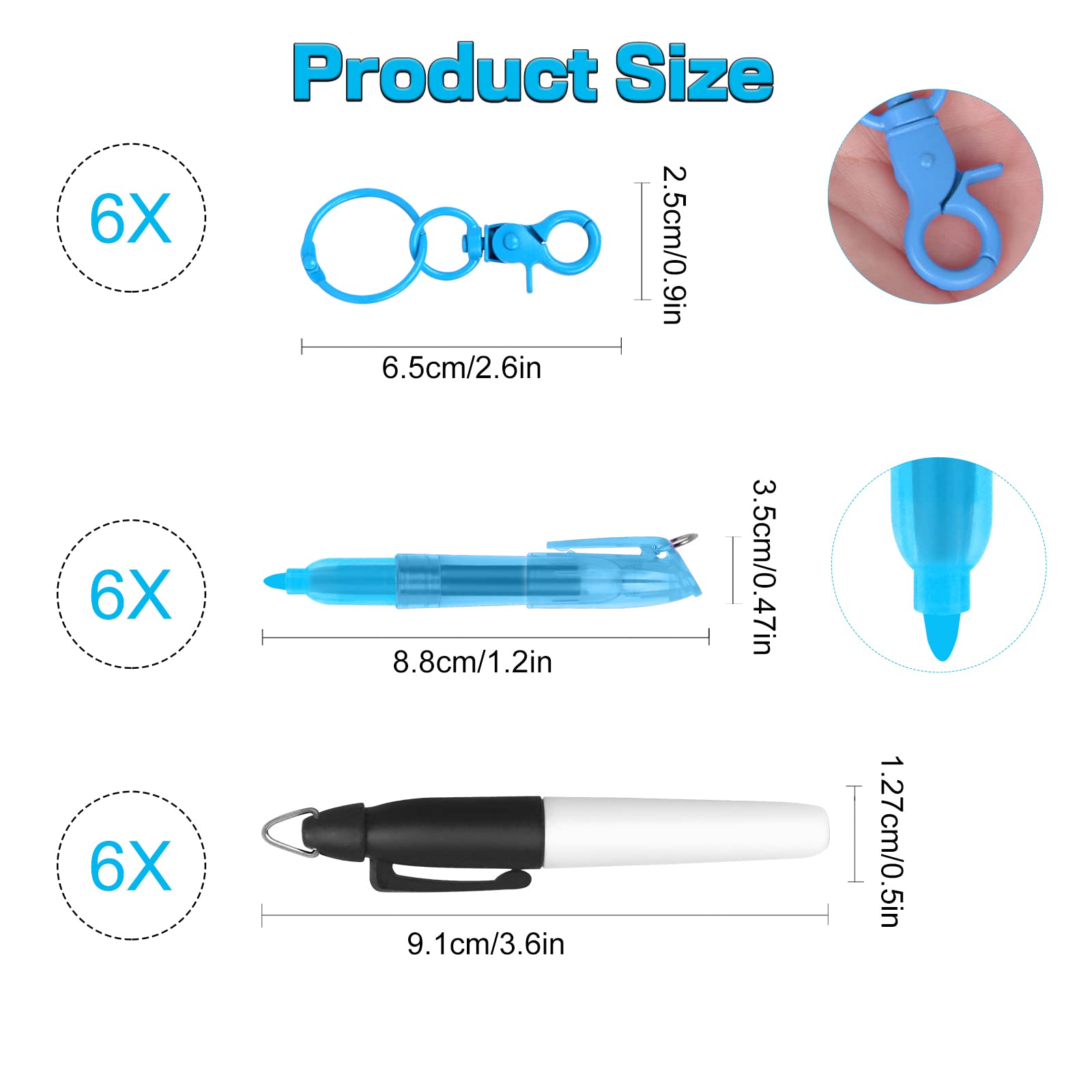DOUB Mini Highlighter Set - 6 Color Nurse Pens with Badge Clip & Permanent Marker - Perfect for Medical Professionals, Students & Office Use - Highlight Notes, Charts & Documents Easily