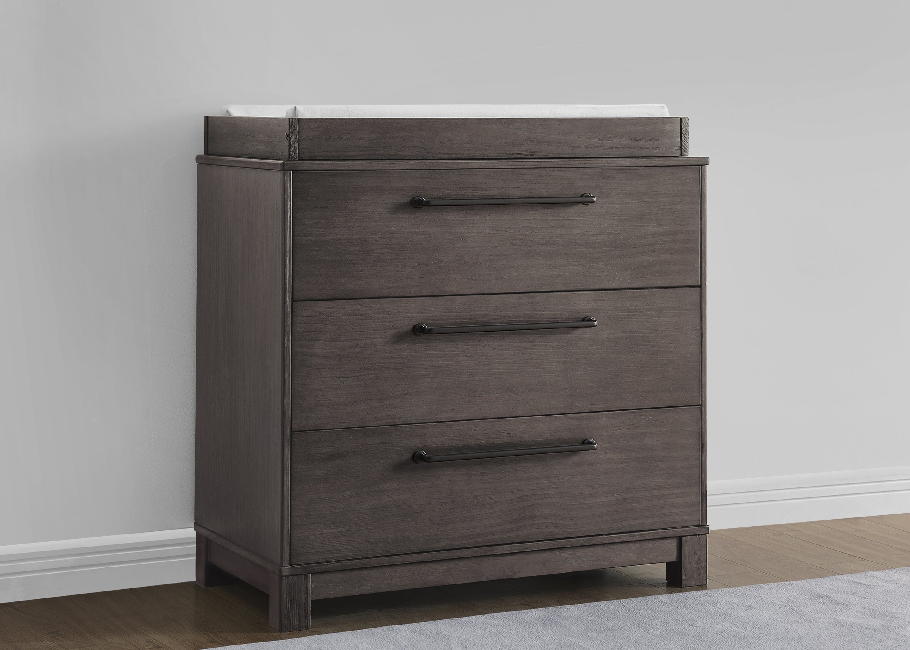Rustic 3-Drawer Wooden Dresser with Interlocking Drawers - Perfect for Bedroom Storage & Farmhouse Decor