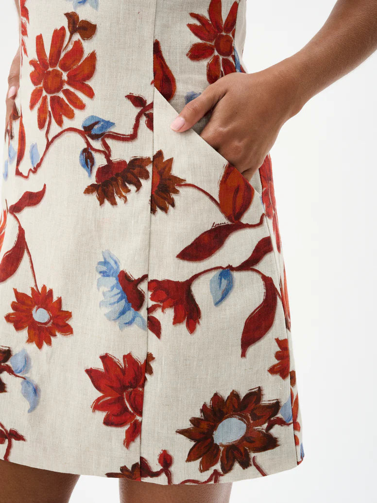 ALBA Mini Dress - Cactus Bloom Sand - Flowy Summer Dress for Women, Perfect for Beach Vacations, Parties & Casual Outings