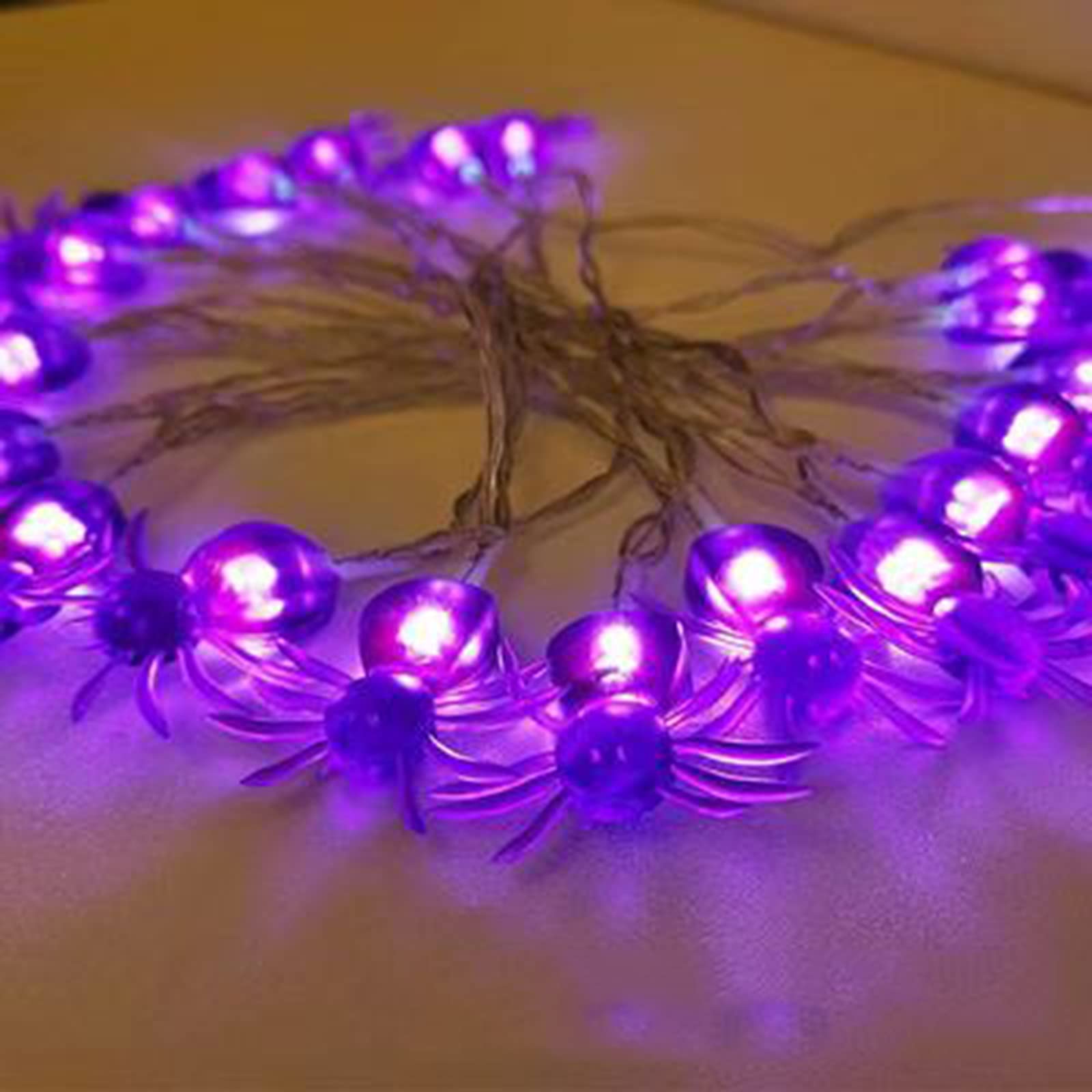 FDGSD Purple LED Halloween String Lights - Battery & Solar Powered for Ghost Festival & Easter Decorations - Perfect for Indoor/Outdoor Party, Garden, and Home Decor