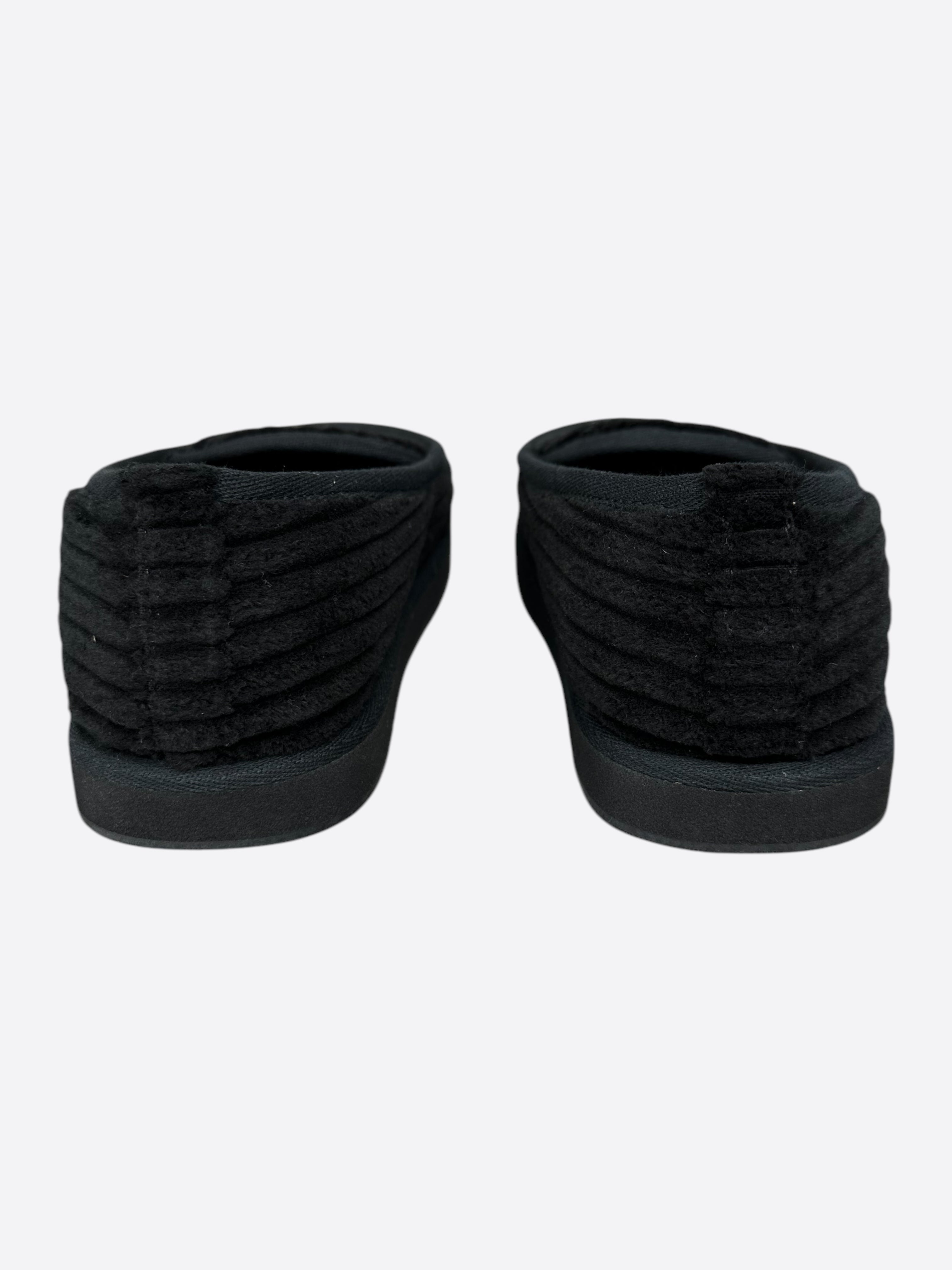 Chrome Hearts Black Corduroy Dagger Slippers for Men & Women - Luxury Designer House Shoes for Indoor Comfort & Stylish Lounge Wear