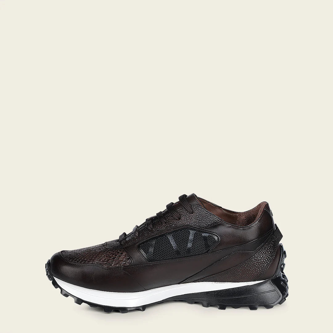 **Men's Cuadra Chocolate Casual Fashion Python Skin Sneakers - Stylish & Comfortable for Everyday Wear, Outings & Casual Events**