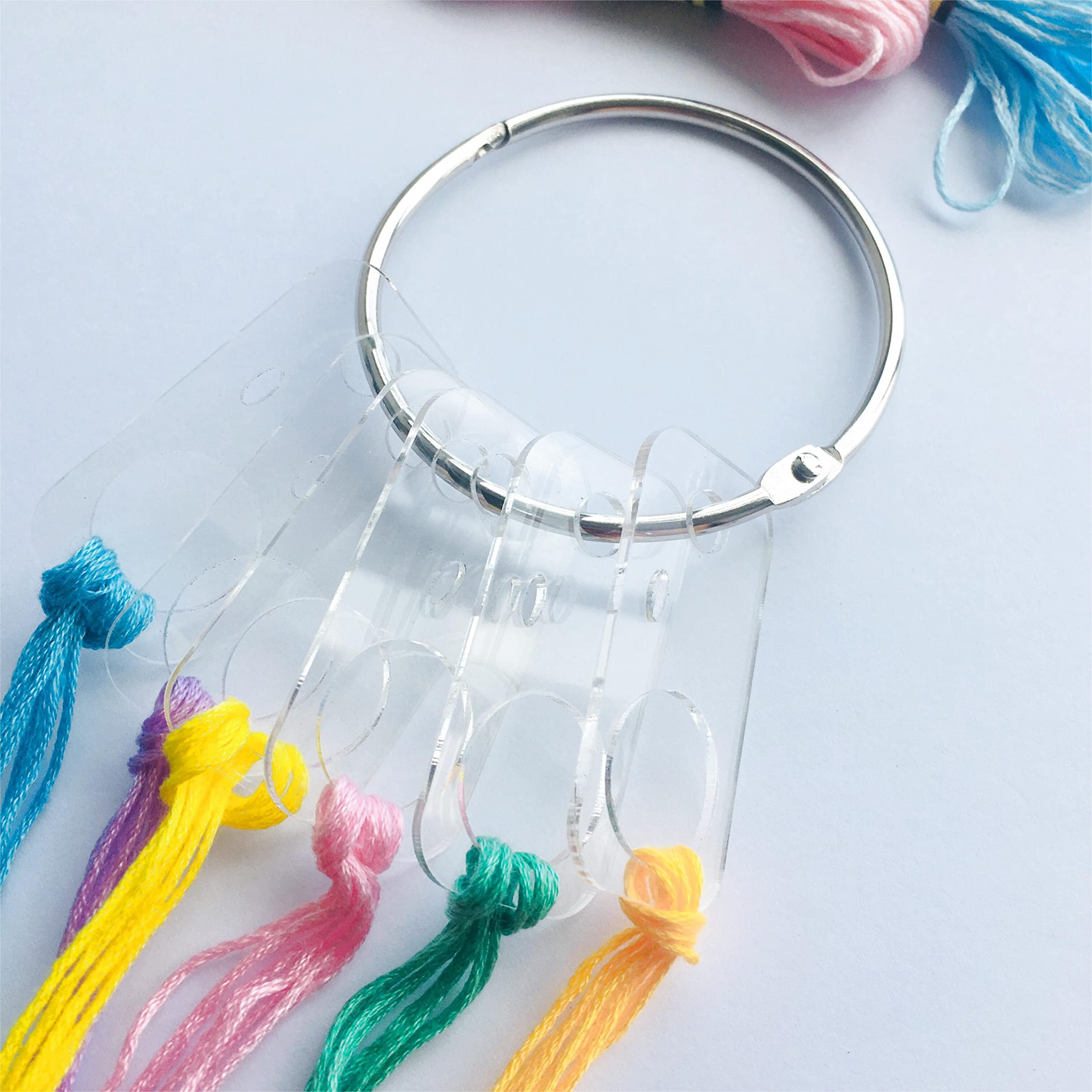 Clear Acrylic Rectangle Floss Drops - 20pcs Embroidery Thread Organizer Chips for Cross Stitch & Needlework - Perfect for Craft Storage and DIY Sewing Projects
