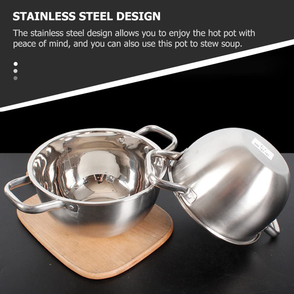 1pc Stainless Steel Shabu-Shabu Hot Pot - Multi-Functional Cooking Pot for Kitchen & Restaurant Use - Anti-Scald Design - Perfect for Home Cooking, Asian Cuisine & Hot Pot Parties