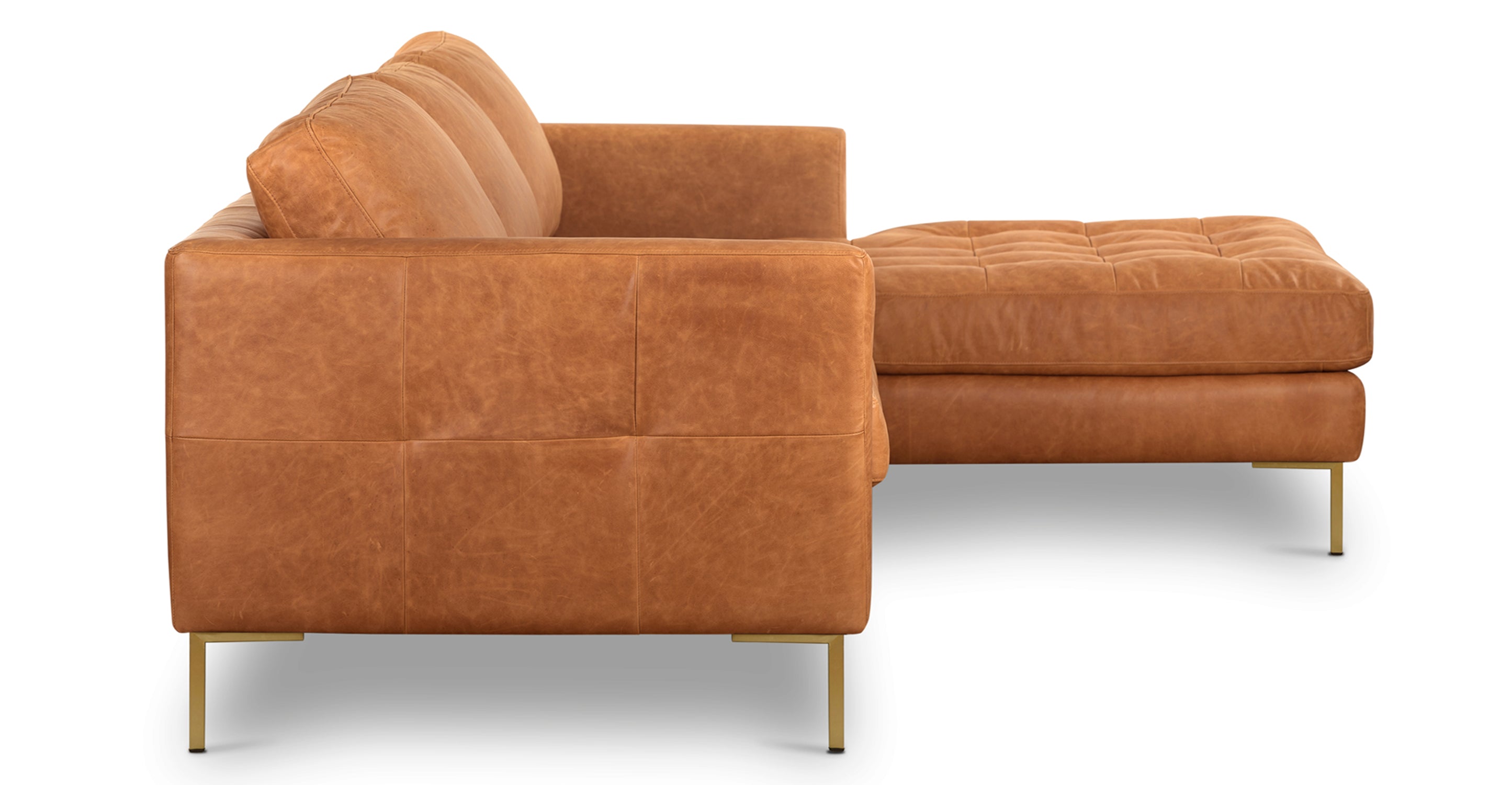 Modern Calle Right Facing Sectional Sofa - L-Shaped Corner Couch for Living Room, Family Room & Small Spaces | Comfortable Fabric Upholstery with Reversible Chaise