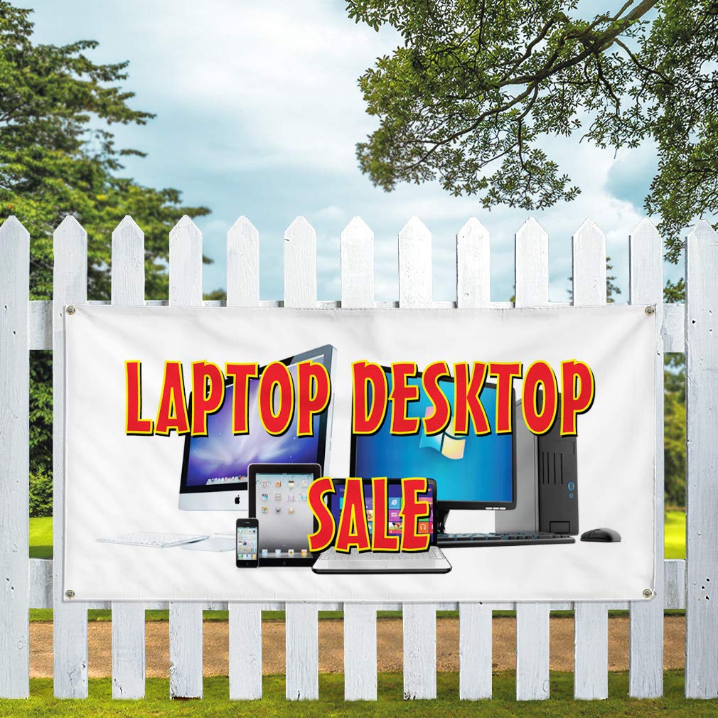 Custom Vinyl Banners 48x96 Inches - Weatherproof Outdoor Business Signs with 8 Grommets for Laptop Sales, Yard Signs & Industrial Use | Durable White Vinyl for Retail, Events & Advertising