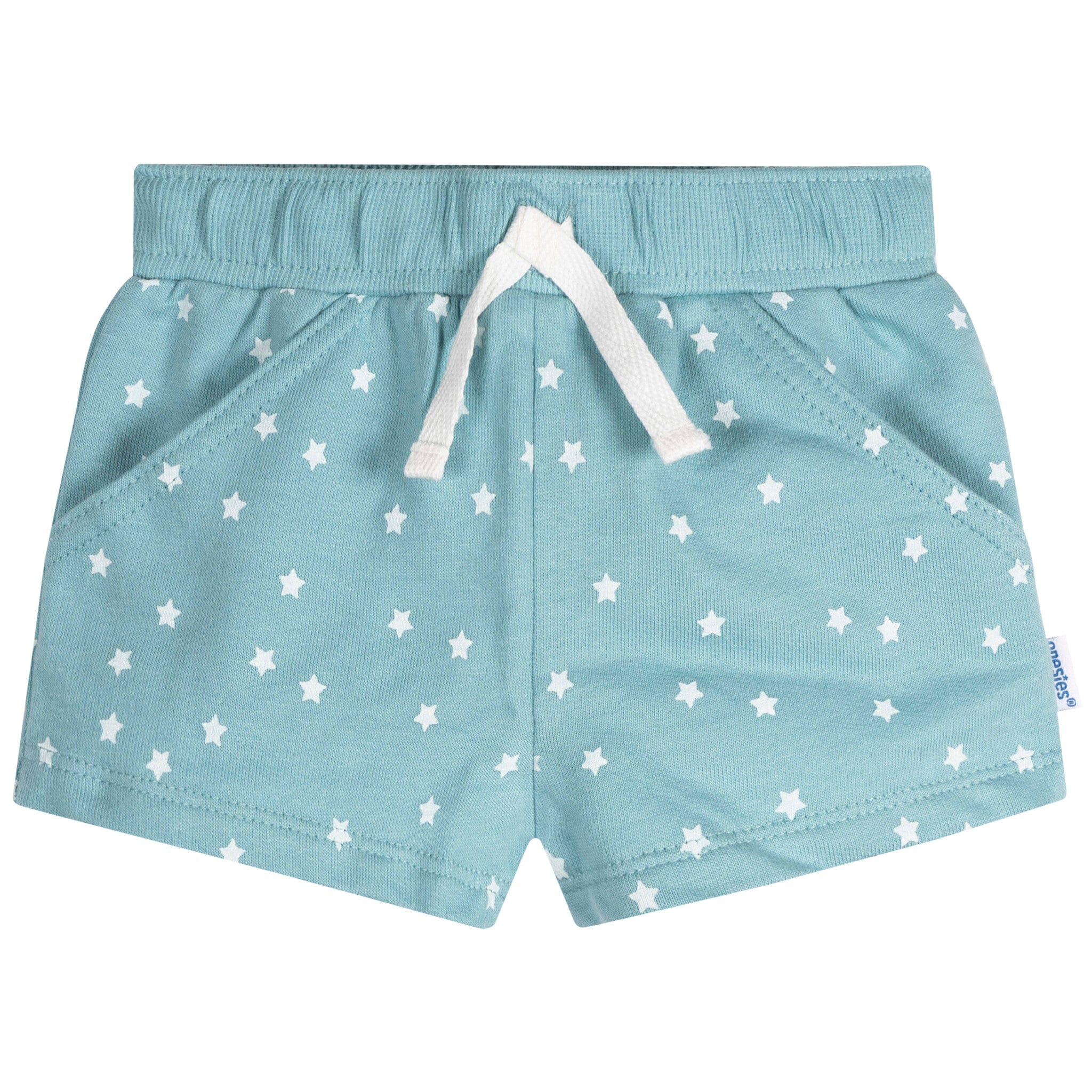 3 Pack Baby Neutral Stars Shorts - Soft Cotton Shorts for Newborns & Infants - Perfect for Playtime, Daycare & Summer Outfits