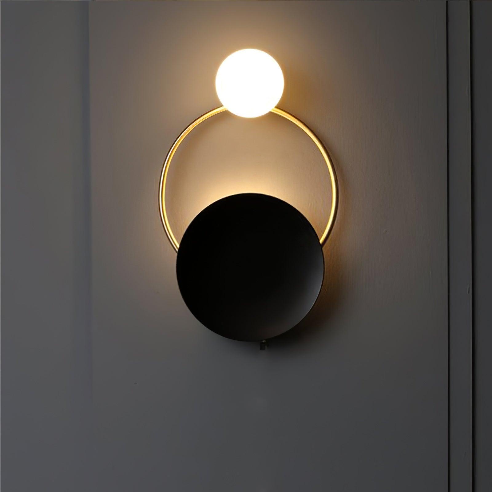 Modern Black Circular Rings Wall Lamp - Sleek LED Wall Light for Living Room, Bedroom, or Hallway Decor