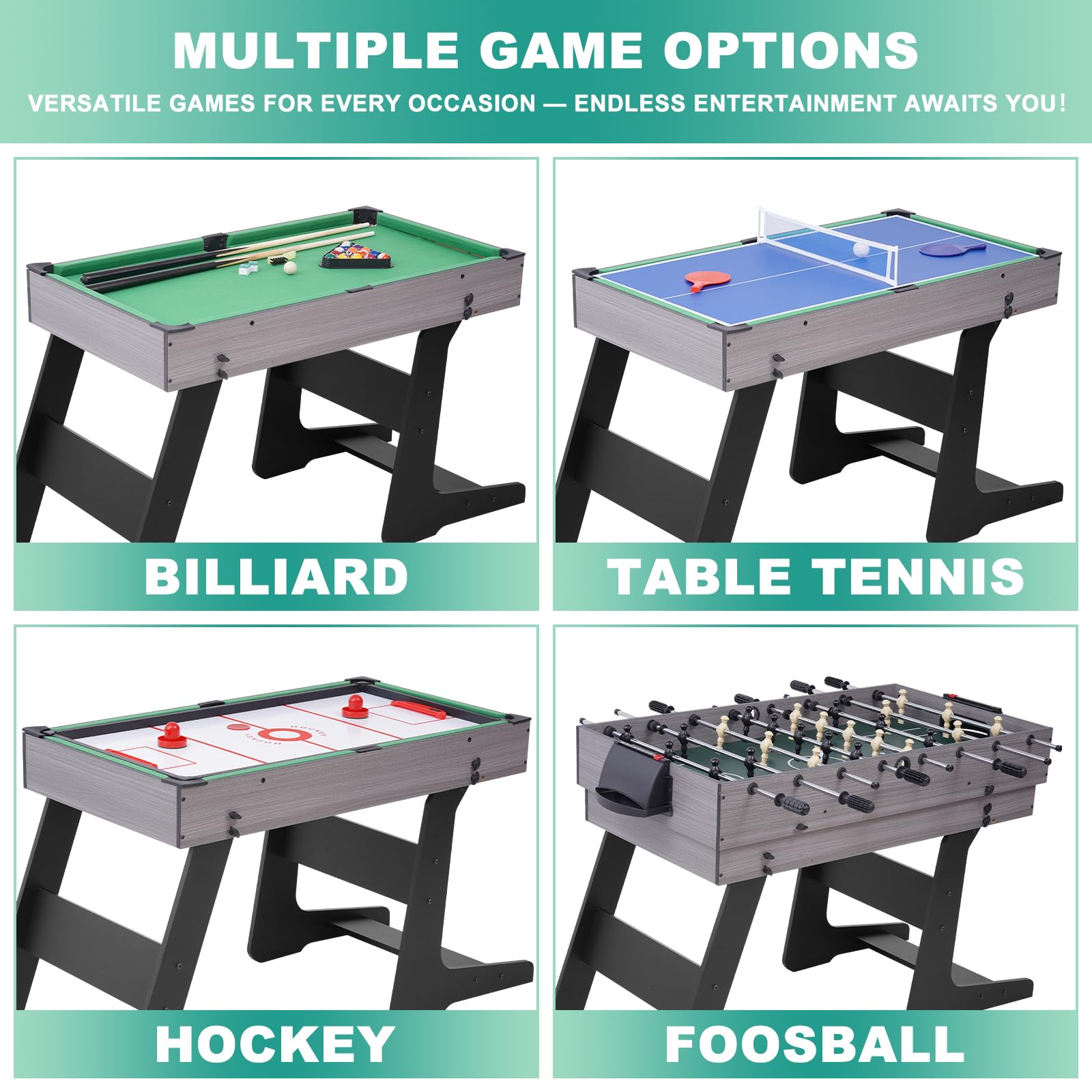 4-in-1 Multi Game Table for Adults - 54