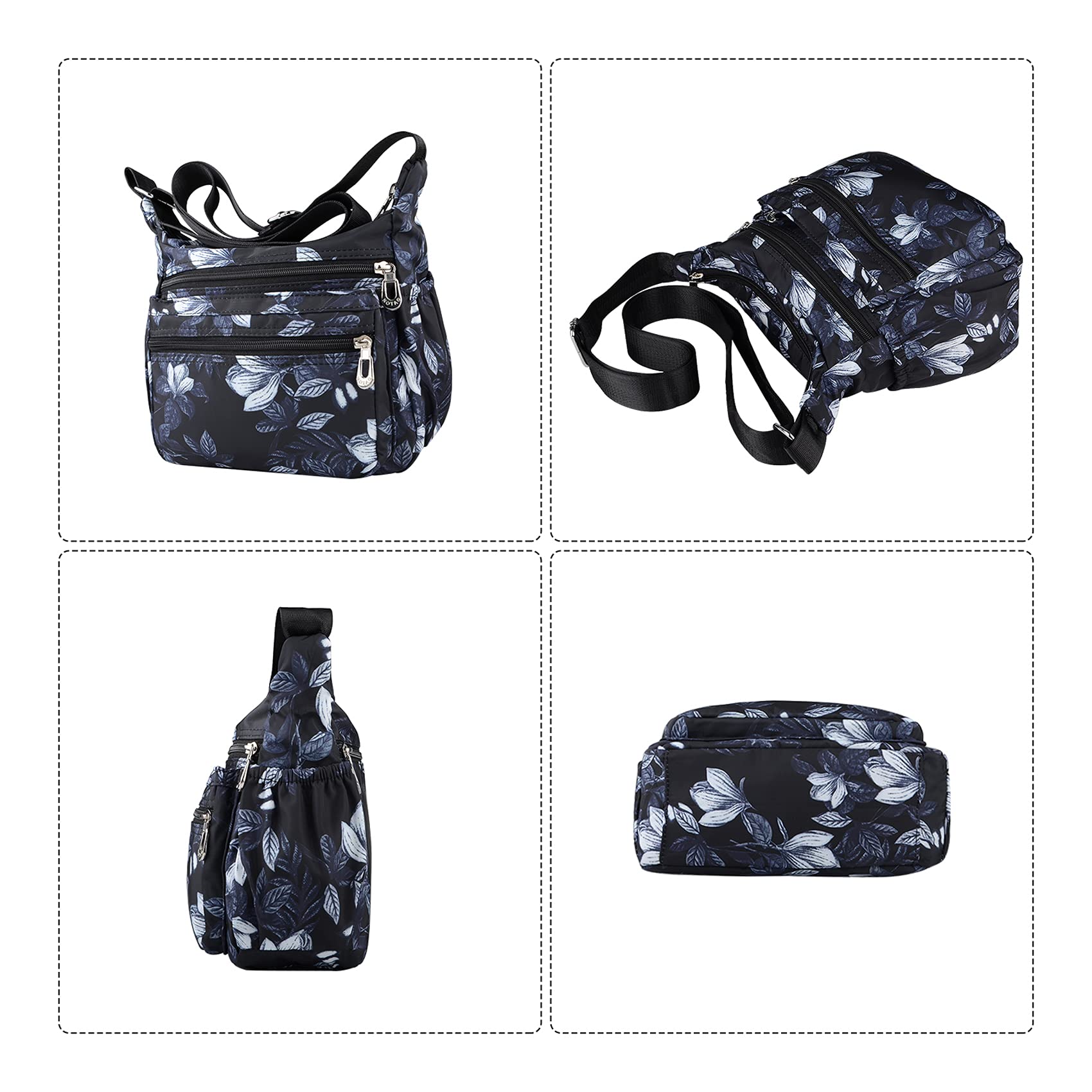 NOTAG Women's Nylon Shoulder Bags - Waterproof Lightweight Crossbody Messenger Purse & Handbag for Work, Travel & Everyday Use
