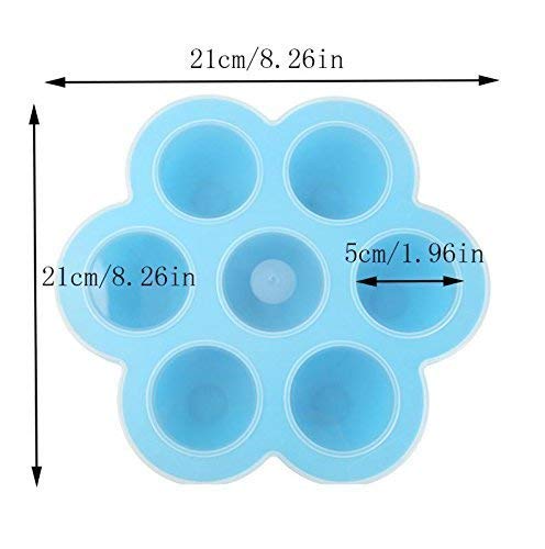 2 Pack Silicone Egg Bites Mold for Instant Pot 5/6/8 qt - Reusable Freezer Safe Baby Food Storage Containers with Lid (Pink & Blue) - Perfect for Meal Prep, Keto Snacks & Homemade Baby Food
