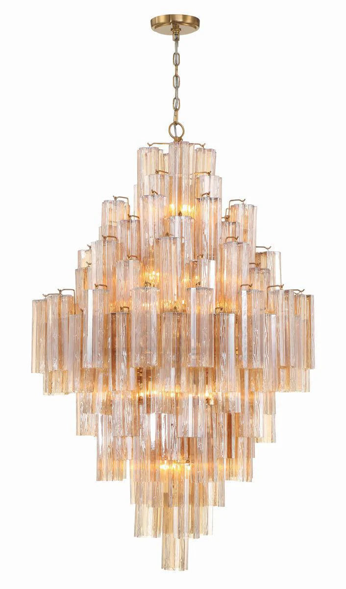 Addis Diamond Chandelier 49 Inch Height - Modern Crystal Ceiling Light Fixture for Dining Room, Living Room, Bedroom & Entryway