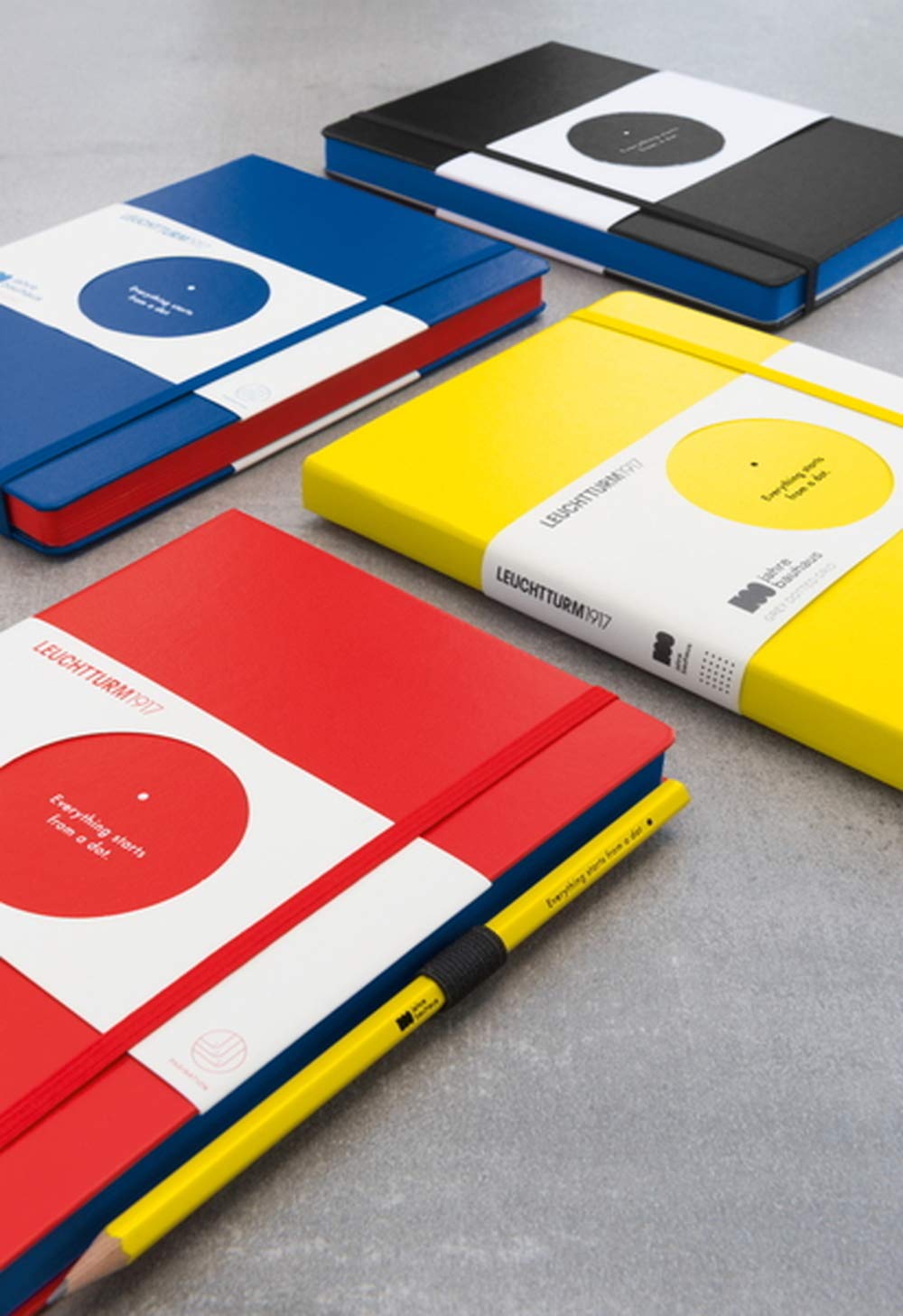 Leuchtturm Bauhaus 360136 HB Assorted Pencils - Lemon & Black - Premium Quality Drawing & Writing Pencils for Artists, Students & Office Use
