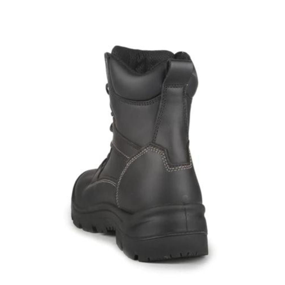 STC Morgan Men's 8 Composite Toe Leather Work Boots - Black Safety Shoes for Construction, Warehouse & Outdoor Work