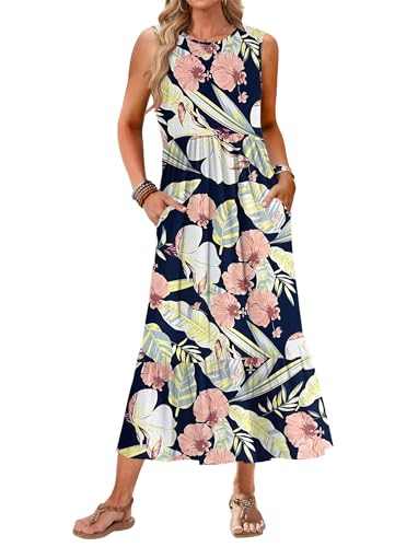 Navy Blue Pink Flower