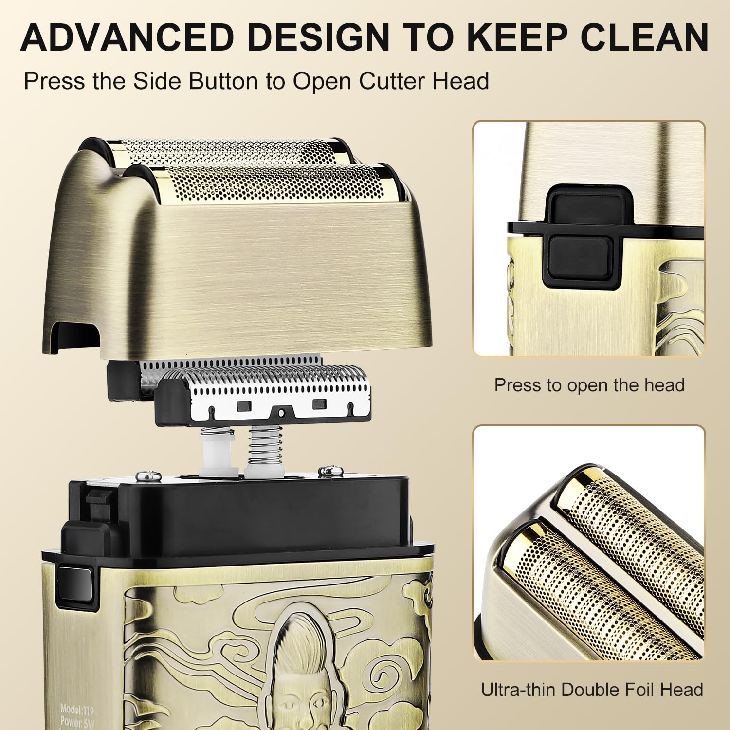 Suttik Electric Foil Shaver for Men - Bald Head & Beard Trimmer with Close Cutting Technology | Perfect for Travel, Home & Office Use
