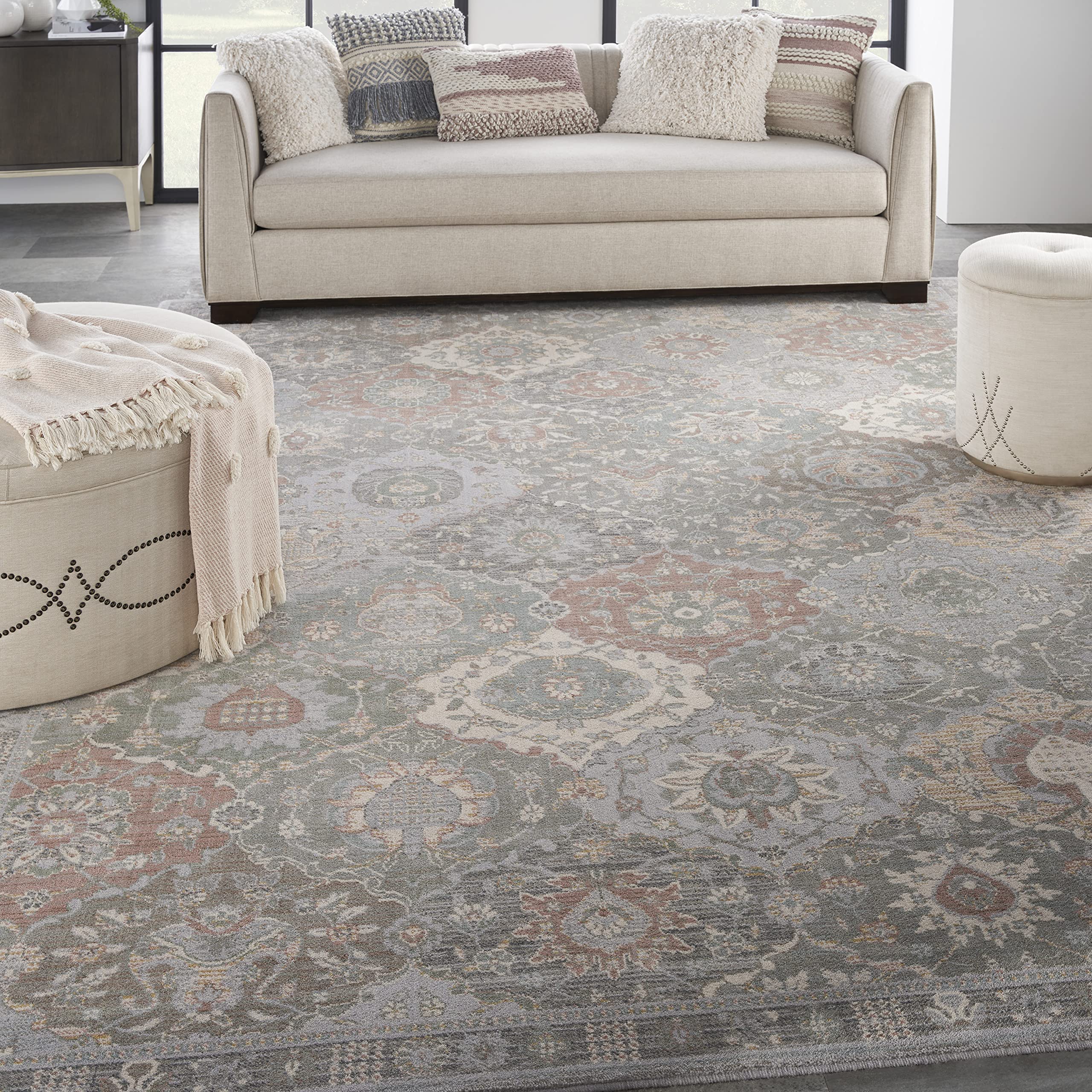 Nourison Parisa Bohemian Grey/Multi 8'6