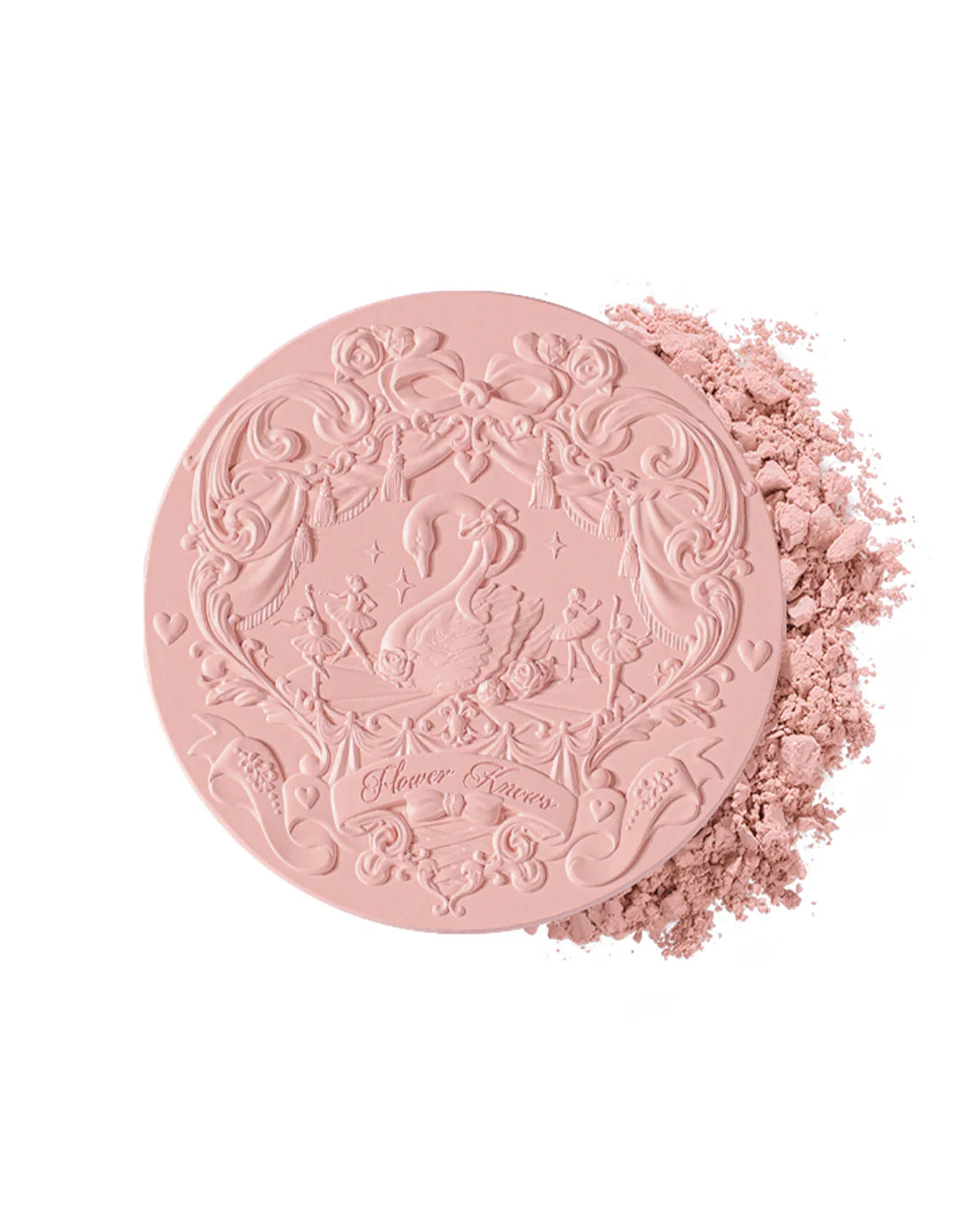 Flower Knows Rubor Swan Ballet Embossed Blush - Buildable Matte & Shimmer Powder for Cheeks | Perfect for Everyday Wear, Date Night & Special Occasions