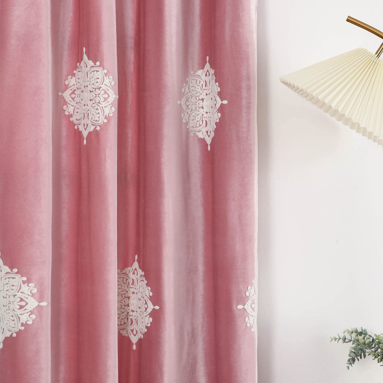 Blackout Curtains 96 Inch Long - Pink Room Divider Privacy Drapes with White Floral Pattern for Bedroom, Dormitory & Window Treatments | 2 Panels Set | Light Blocking, Noise Reducing & Thermal Insulating for Better Sleep & Privacy
