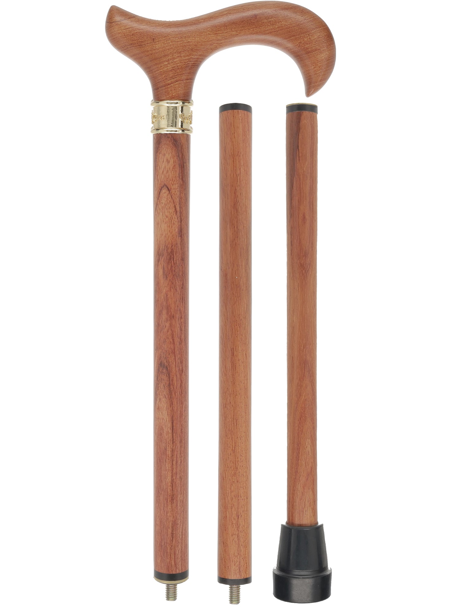 Premium Tri-Fold Walking Cane with Storage - Elegant Rosewood Design | Adjustable Height, Compact Foldable Cane for Seniors & Travel | Perfect for Hiking, Shopping & Everyday Mobility Support